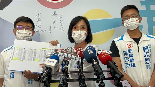 國民黨高雄市長候選人柯志恩（中）今（14）日痛批，比起提出許多數據來包裝政績，房價、物價都在上漲，可支配所得才是人民最有感的數據。（柯宗緯攝）