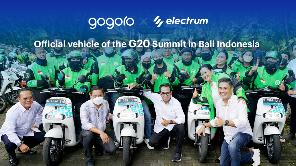 今 (15) 日 Gogoro 宣布與 GOTO 集團和 TBS 的合資公司 Electrum，於正在印尼峇厘島舉辦的 G20 高峰會提供 30 輛 Gogoro 智慧電動機車供賓客與各國代表免費使用，作為高峰會活動官方指定的兩輪交通接駁運具。