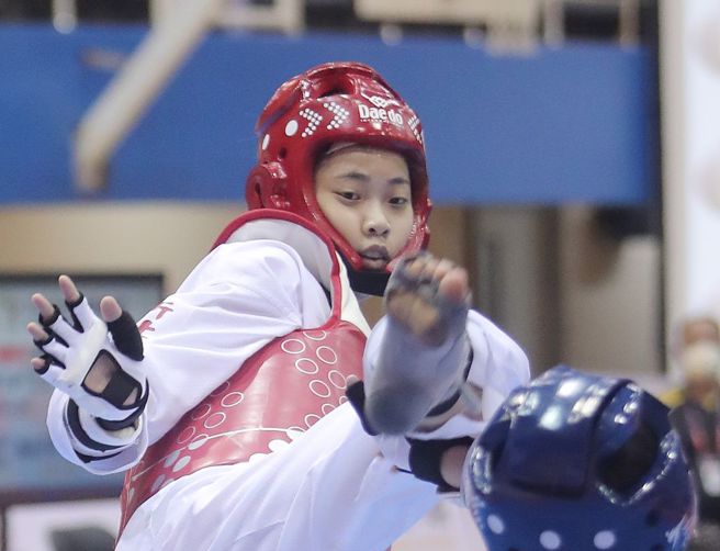 台湾跆拳道女将罗嘉翎。（报系资料照/陈怡诚摄）