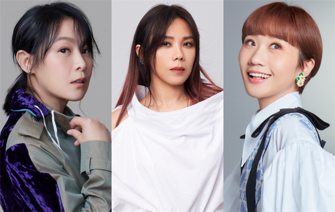 Lulu（右）連續3年主持「臺北最High新年城」，劉若英（左起）、蔡健雅都是今年表演嘉賓。（臺北市政府提供）