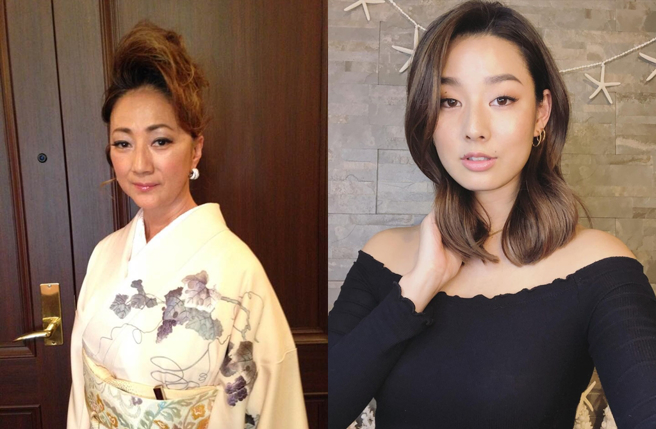 日本女星松原千明（左）传出离世消息，女儿松原堇（右）则疑似失联，令外界担忧。（图／松原千明facebook、sumire808 Instagram）