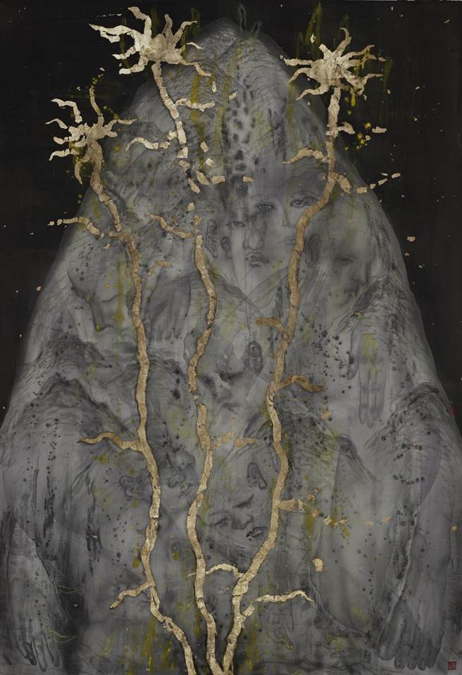 劉信義《糾結與碎裂》探索內在對自然的嚮往。（穎川畫廊提供）