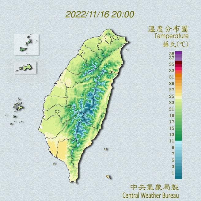 气象局指出，未来三天气温逐渐回暖，新竹以南高温上看31度。（图／撷取自气象局官网）