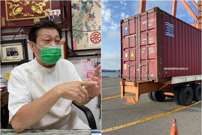 台中港货柜惊见美国「脱水女尸」，高大成：疑窒息死亡。(合併图，冯惠宜摄/警方提供)