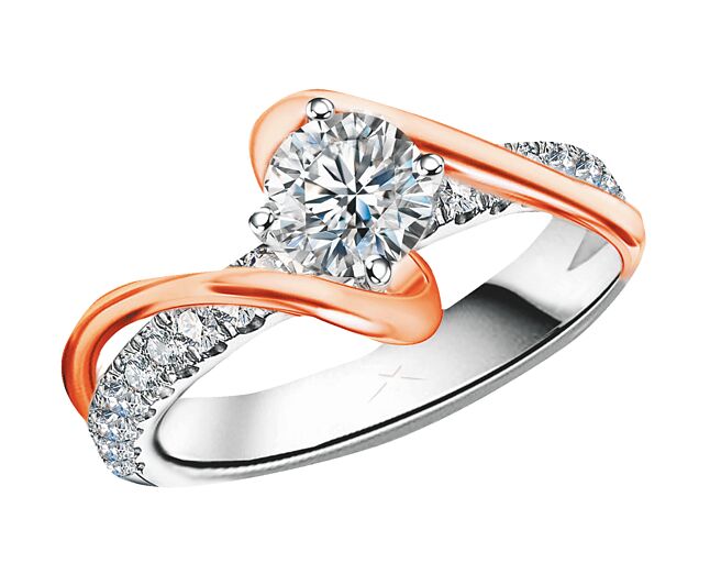 新光三越天母店欧莉宝，GIA认证50天然钻戒，推荐价25万8000元。（新光三越提供）