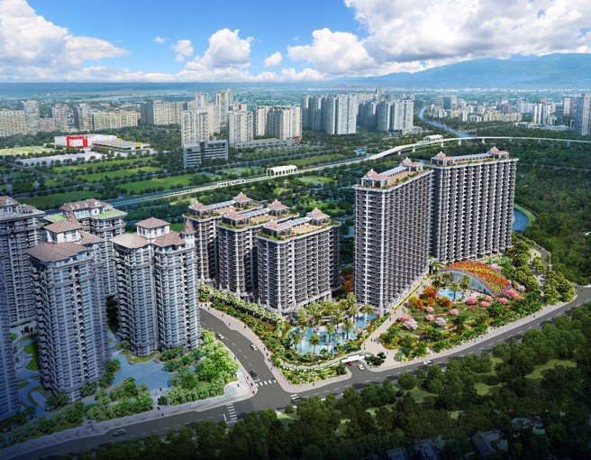 淡水新案「汤泉台北湾7」仅要3字头，磁吸首购族与小家庭目光，成为新北市置产首选。图为3D外观示意图。(图/汤泉台北湾提供)