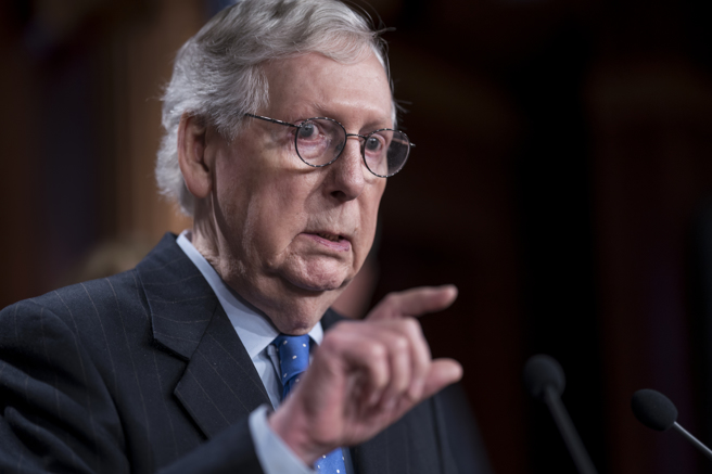 图为美国联邦参议院少数党领袖麦康奈（Mitch McConnell）。(图/美联社)
