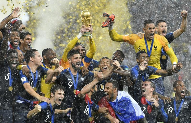 2018年世足賽冠軍法國隊。（美聯社資料照）