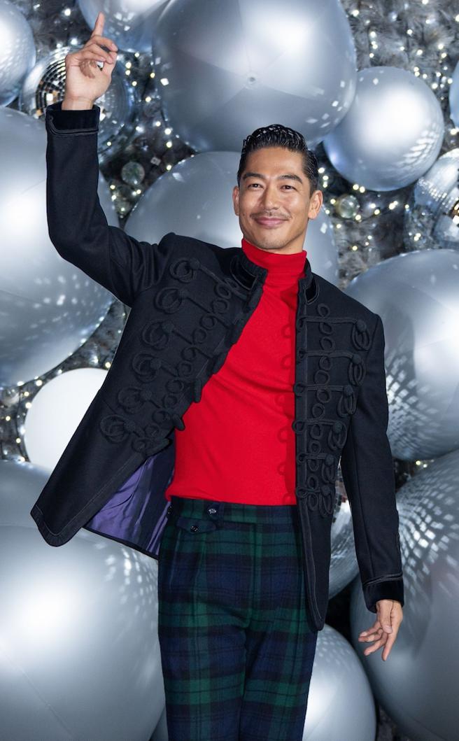 「国民姐夫」AKIRA化身点灯大使，为现场带来亮点。（吴松翰摄）