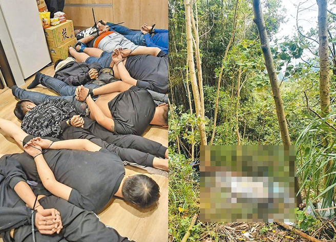 诈骗集团囚禁求职者，45岁单亲妈妈弃尸山区，警方在本月4日于龟山东旧路找到2具遗体。（警方提供）