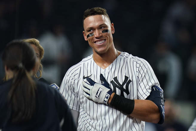 贾吉的第62轰全垒打球，将挑战史上最高成交价格纪录。(美联社)