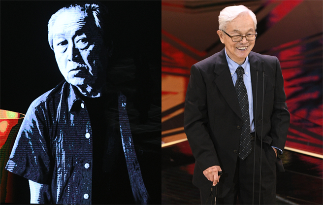 第59屆金馬獎「終身成就獎」由張照堂（左）、賴成英獲得。（金馬執委會提供）