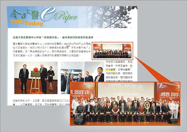 国民党立院党团出示资料踢爆民进党台北市长候选人陈时中，过去曾赴中国进行医疗交流，并狠酸两岸学术交流「绿能、你不能」。（国民党立法院党团提供）