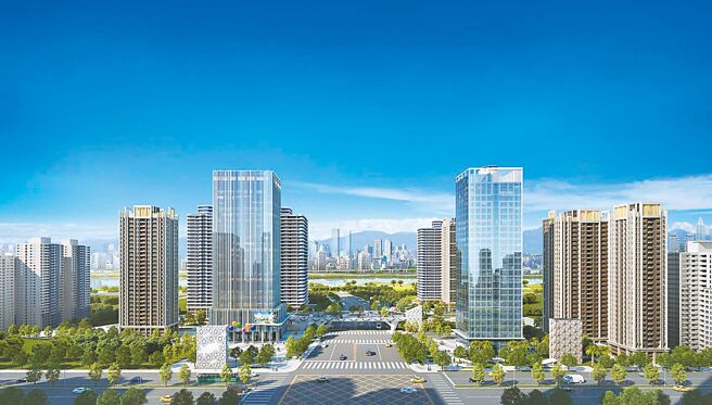 新北巿三重区吸引大咖建商酝酿千亿案量进场，如捷运先啬宫站旁茂德建设「都厅大院」（如图）等案。（甲山林提供）