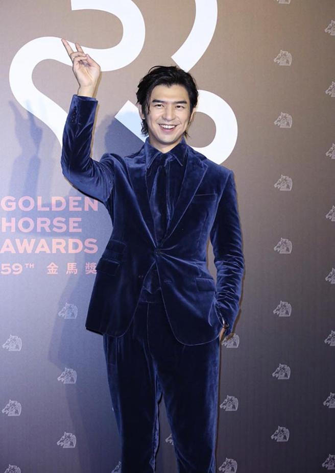 陈柏霖着RALPH LAUREN出席第59届金马奖。（陈俊吉摄）