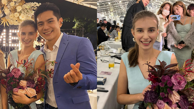 佳娜在网红蕾拉的婚礼自曝想婚了。(图/佳娜 FB)