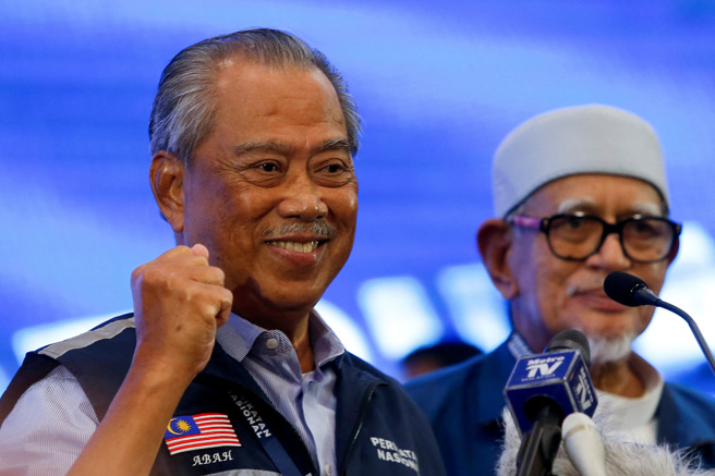 马来西亚前首相、国盟主席慕尤丁（Muhyiddin Yassin）称已获其他政党同意合组政府，支持他出任首相。（图／路透社）