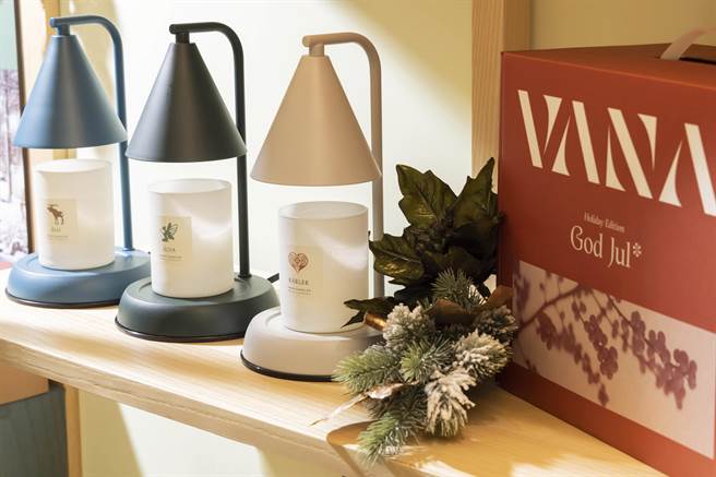 VANA东区概念店圣诞限定包装，几何款圣诞暖灯礼盒。（VANA提供）