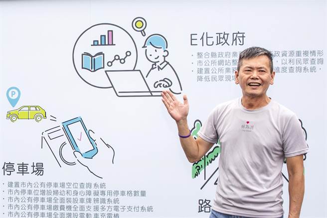 林为洲形容自己是「25年磨一剑」，指现在竹北市民更需要一个专责的城市管理员，把竹北市管理的更好。（罗浚滨摄）