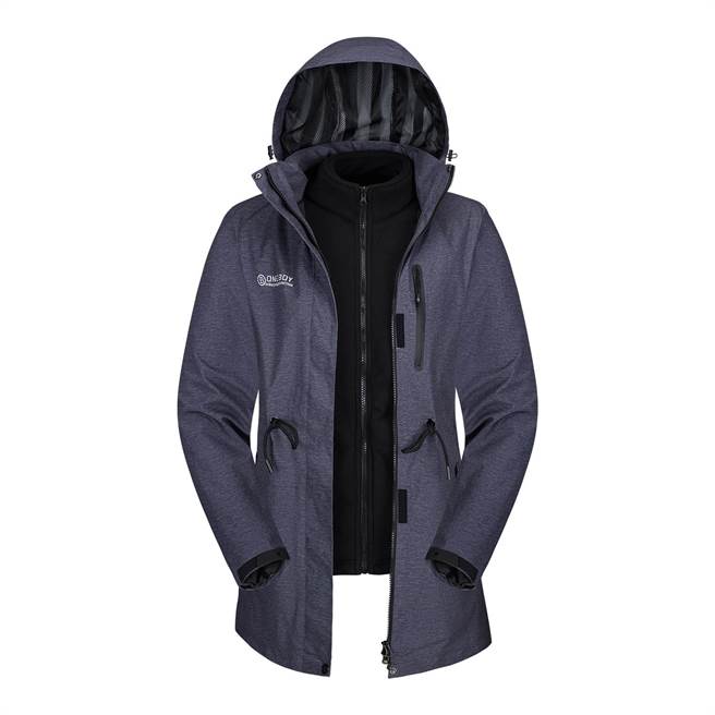 兩件式三合一防水蓄熱中長款衝鋒衣，官網價2650元。（摘自ONE BOY官網）