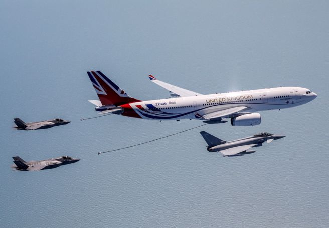 英國皇家空軍的「航海家號」運輸加油機，以A330改裝而來。(圖/RAF)
