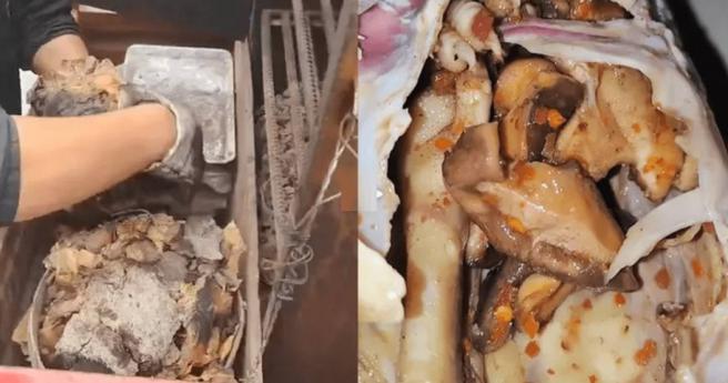 花5百买3斤叫化鸡，他切开后傻了。（图／翻摄自微博）