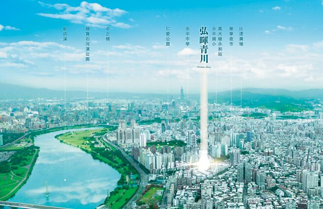 「弘晖青川」建案基地位置空拍示意图。图／业者提供