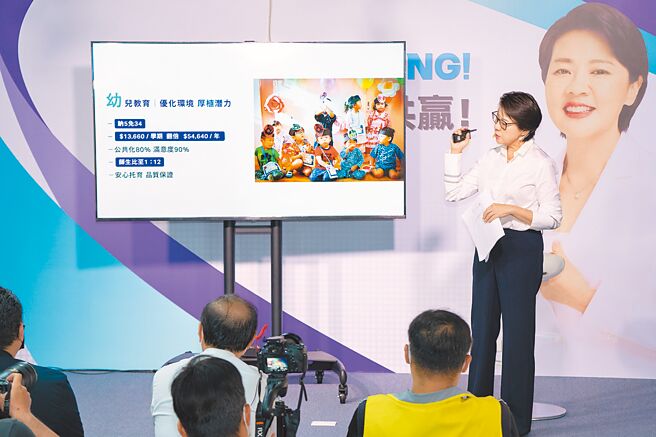 无党籍台北市长候选人黄珊珊（右）提出「9教3权」涵盖12大项的前瞻教育政策，盼当选市长后深化台北卓越的教育力，让教育持续成为这座城市的荣耀。（黄珊珊竞选总部提供／张立勋台北传真）