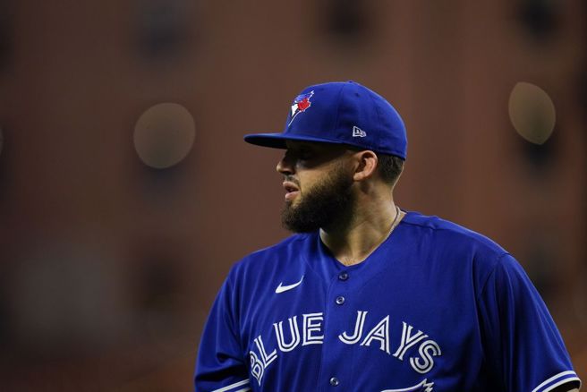 蓝鸟先发投手马诺亚，今年在美联赛扬奖票选高居第3。（美联社资料照）