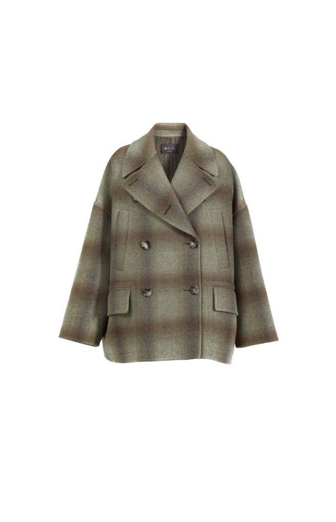 Loro Piana Roman双面小山羊喀什米尔格纹外套，29万5300元。（Loro Piana提供）