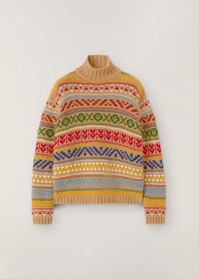 Loro Piana图腾针织高领毛衣，8万1500元。（Loro Piana提供）