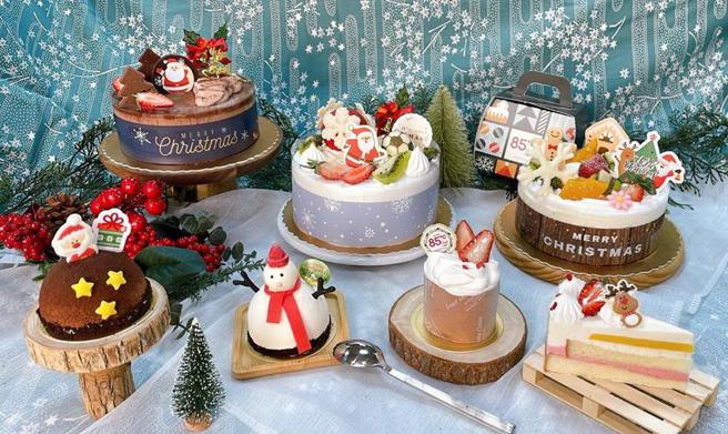 （85度C抢攻耶诞市场，11/24日至12/25日圣诞主题款切片蛋糕第2件8折。图／85度C) 