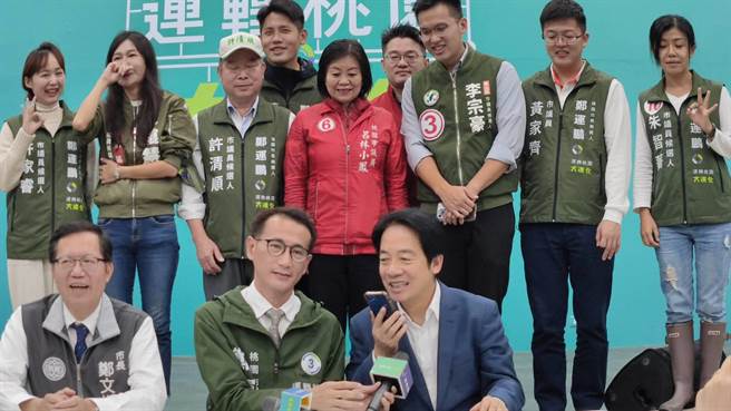 副總統賴清德24日為民進黨桃園市長候選人鄭運鵬助選，被建議2024年趕快當總統。（賴佑維攝）