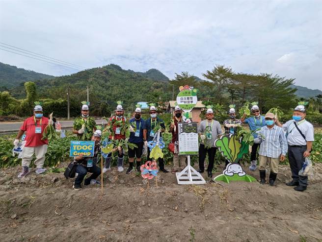 太平洋友邦帛琉、马绍尔、吐瓦鲁及诺鲁等参加2022智慧城市暨智慧政府研习营的官员，昨日前往美浓及旗山地区参加白玉萝卜季活动，体验拔萝卜的休閒农业及参访高雄智慧农业成果，成功让高雄经验迈向国际。(高雄市农业局提供／林雅惠传真)