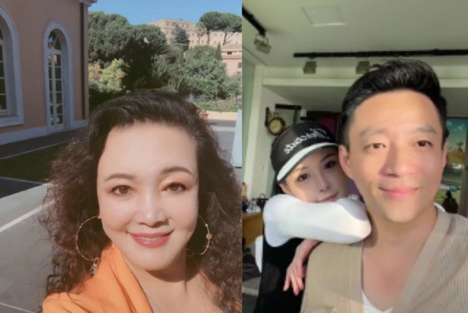 张兰（左）才否认官宣消息，汪小菲随即在张颖颖抖音留言打脸。(图／张兰微博、截图自张颖颖抖音)