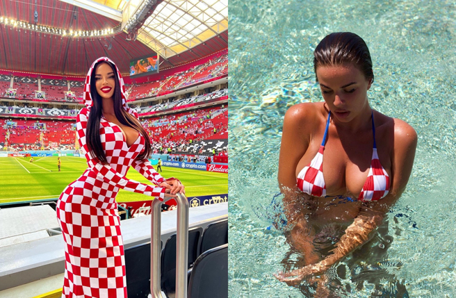 前克罗埃西亚小姐伊凡娜在卡达穿着火辣，完全不甩该国旅游局建议。（图／knolldoll Instagram）