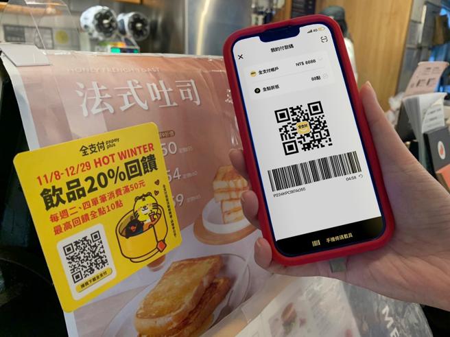 全支付即起至12月29日，每周二、四消费满50元，享最高20%回馈。（全支付提供）