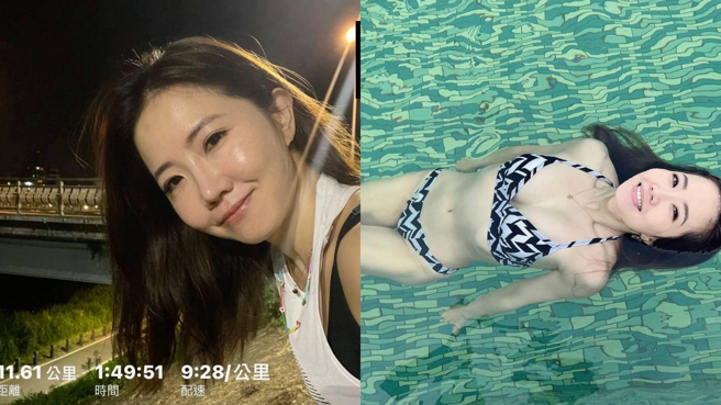 谢忻41岁生日跑完42公里全马马拉松。(图/谢忻 IG)