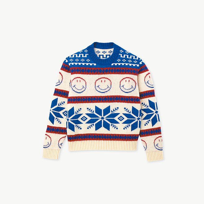 SANDRO白色Smiley图腾毛衣，1万2290元。（SANDRO提供）