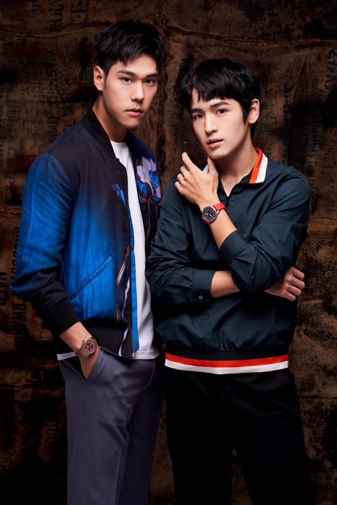 BL愛情劇《我的牙想你》中的周予天與張豐豪，因戲培養麻吉好感情，私下嬉笑打鬧，還爆料曾睡同一張床，佩戴ORIS腕表CP放閃。（JOJ PHOTO攝，圖片企畫／中時娛樂，服裝提供／Paul Smith）