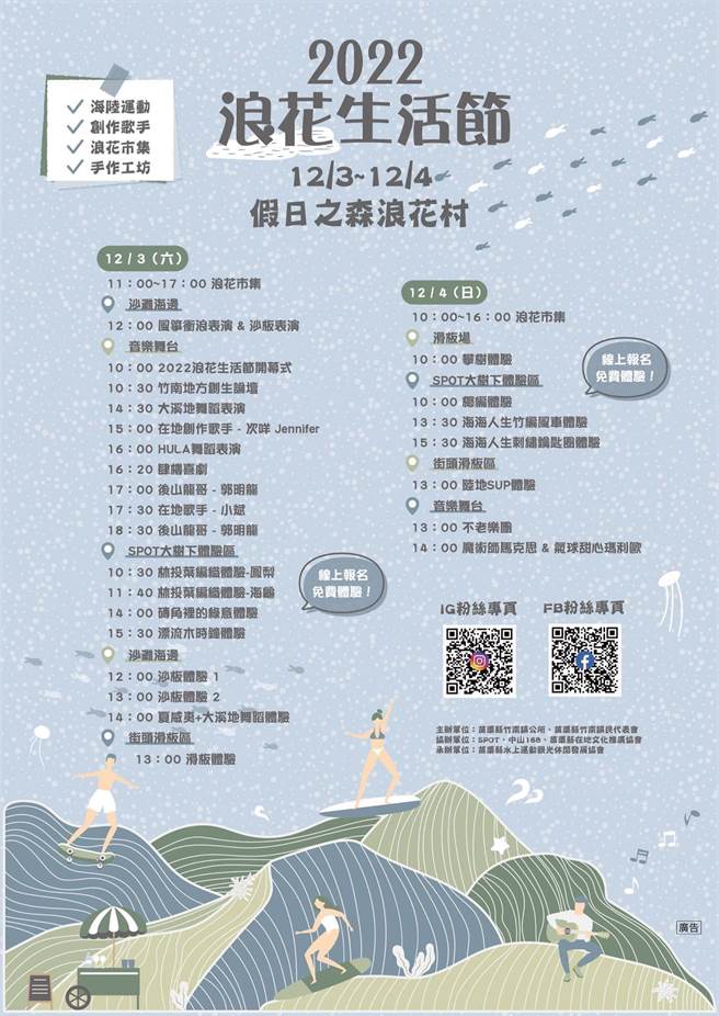 竹南镇假日之森浪花生活节将在12月3、4日登场。（蔡岳达提供／谢明俊苗栗传真）