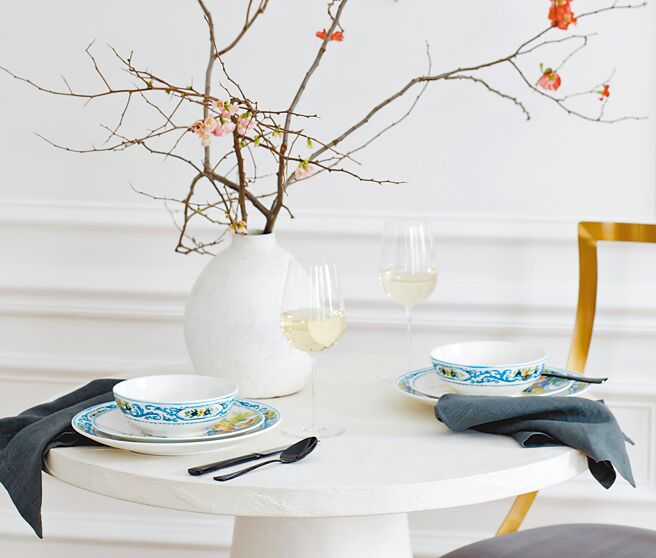 居礼名店的LENOX新秋季果实餐具优雅大方，是美国白宫御用品牌。（居礼名店提供）