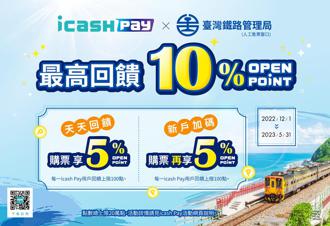 12月起台鐵新增icash Pay支付購票 再享最高10％回饋