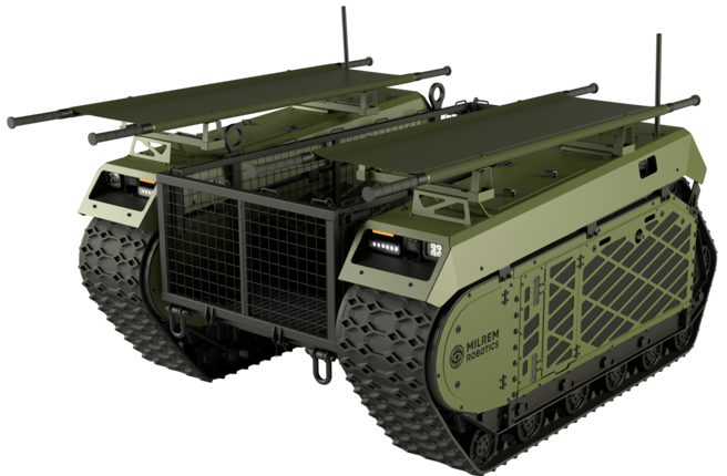 米伦机器人公司向一个乌克兰慈善组织交付了一台伤员撤离用的THeMIS。（米伦机器人公司）
