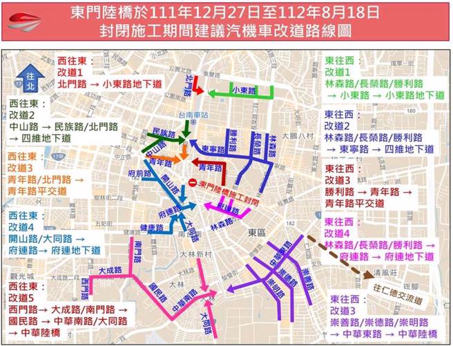 东门路桥即将从12月27日起封闭8个月。(铁道局提供／曹婷婷台南传真)