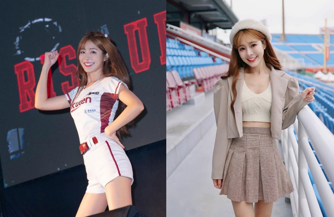 中职乐天桃猿啦啦队「Rakuten Girls」成员倪暄（林倪亘）。（图／摘自倪暄IG）