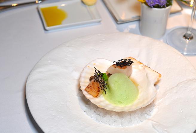 煎干贝/青豆冻/洋菇/菠菜/黑网片/碗豆米/发酵豆荚泡泡