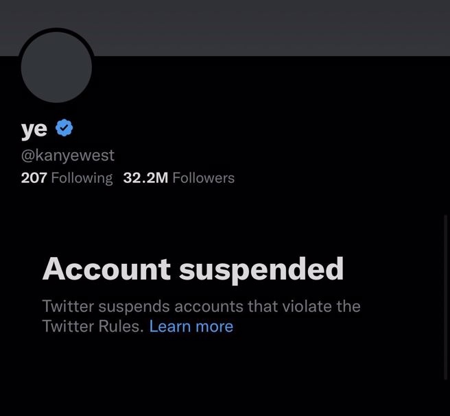 肯爷爆料后帐号再度被封。（图／翻摄自Twitter）