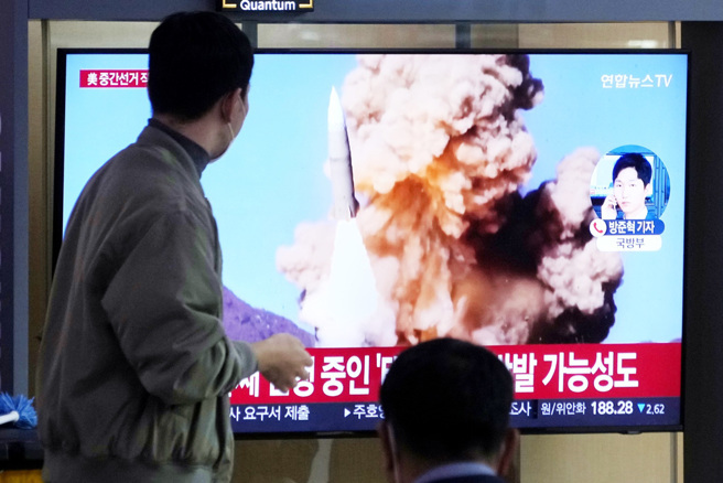 北韩上月进行最近一次且规模最大的洲际弹道飞弹试射。（资料照／美联社）