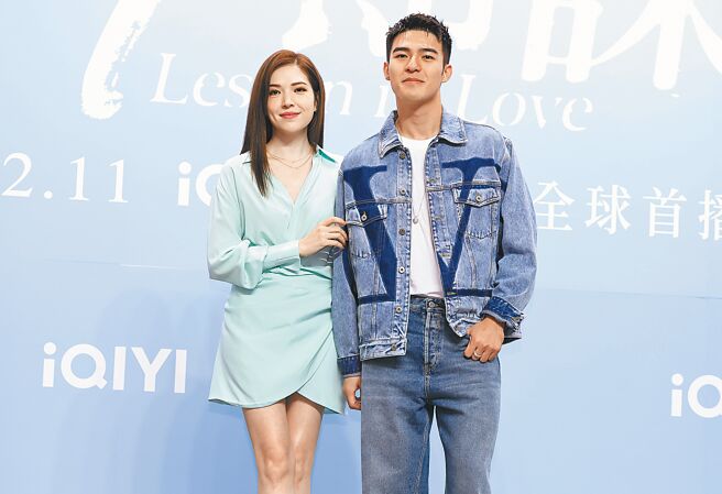 許瑋甯（左）、陳昊森昨出席新劇首播記者會。（陳俊吉攝）